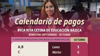 Calendario OFICIAL de pagos Beca Rita Cetina 2026: así se distribuyen los recursos de octubre a los beneficiarios de continuidad