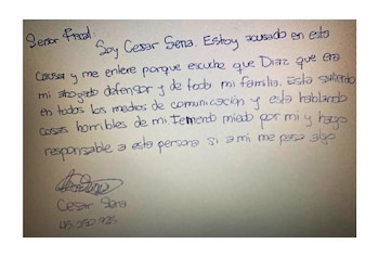 El escrito de César Sena
