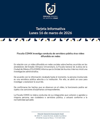 La Fiscalía CDMX confirmó que