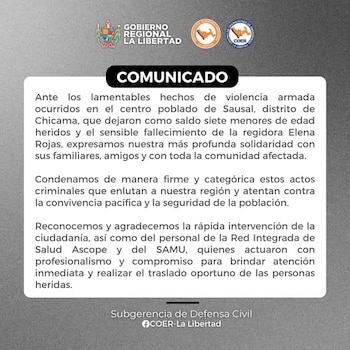 Fuente: COER La Libertad