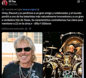 Billy Gibbons escribió un mensaje de despedida para Frank Beard. (X)