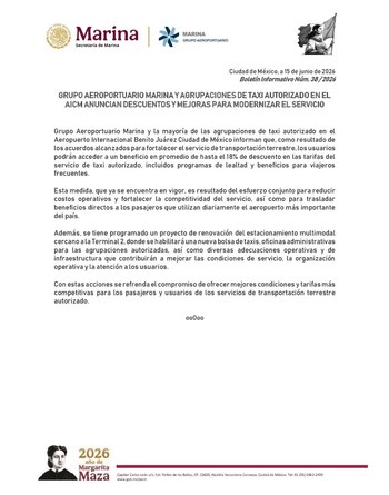 Comunicado oficial.