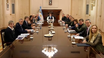 Reunión de Gabinete de Milei este año