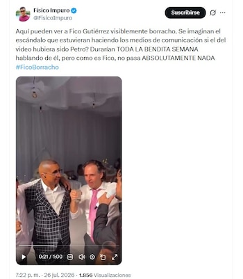 Algunos usuarios cuestionaron el comportamiento del alcalde durante la celebración y señalaron que aparentemente habría estado bajo los efectos del alcohol - crédito @FisicoImpuro/X