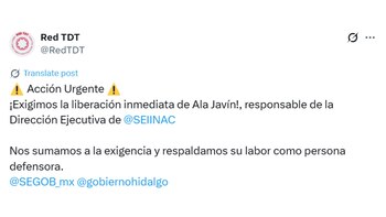 Organizaciones exigen liberación de Alan