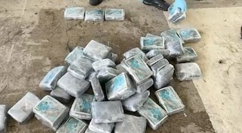 Cada paquete de marihuana pesaba