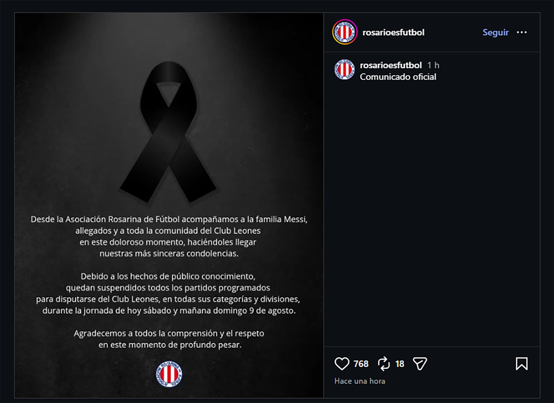 Mensajes por el fallecimiento de Jorge Messi