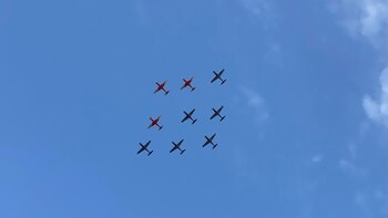 Aviones sobrevolaron en San Borja
