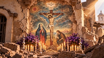 La pintura original del Señor de los Milagros: historia del mural que sobrevivió a un terremoto