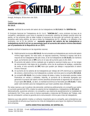 Según el sindicato, un aumento