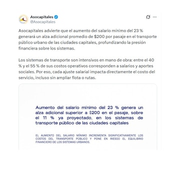 Con este comunicado, Asocapitales se