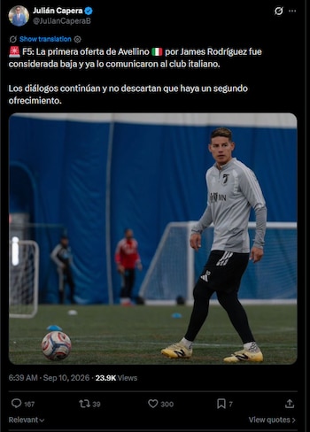 El cuadro de la Serie B de Italia volverá a hacer una segunda oferta por el volante "Cafetero"-crédito @JulianCaperaB/X