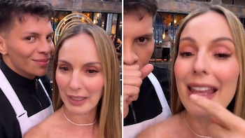 Claudia Bahamón y Emiro Navarro bromearon tras accidente en el set de ‘MasterChef Celebrity Colombia’: “Pero pegas duro”