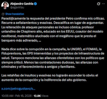 Alejandro Gaviria sostiene que el