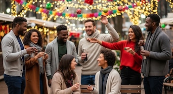 Un grupo de amigos disfruta