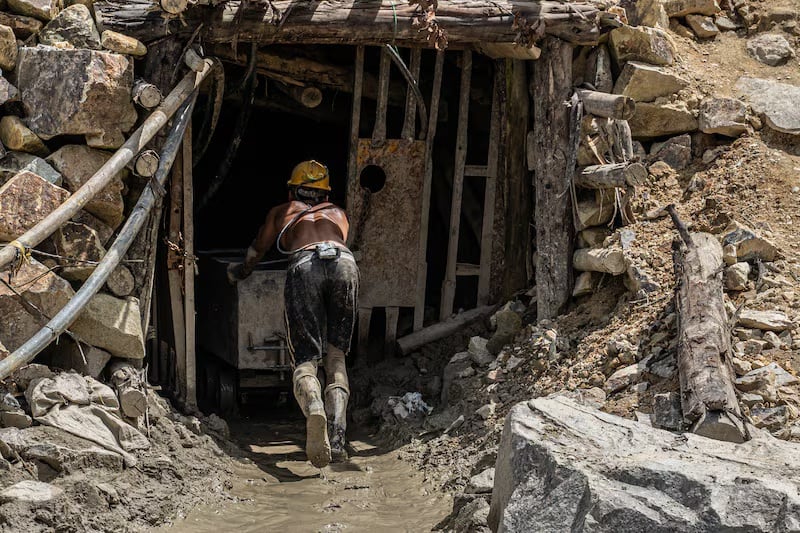 Derrumbe en mina de oro en Marmato - crédito Bloomberg/Edinson Arroyo
