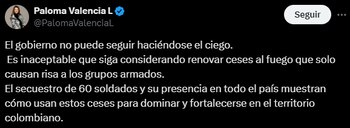 La senadora criticó al Gobierno