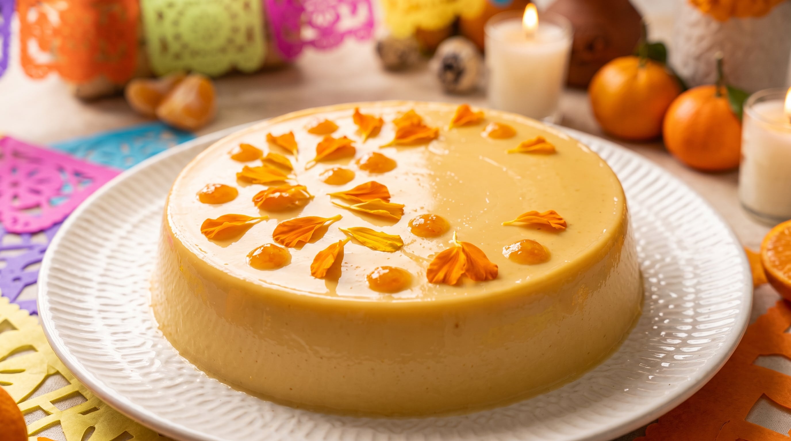 Esta gelatina combina una base de 3 lácteos con pétalos de cempasúchil previamente desinfectados. (Imagen Ilustrativa Infobae)
