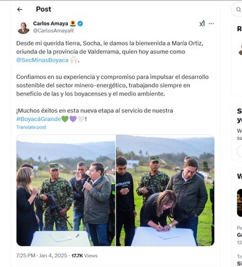 Gobernador de Boyacá habla
