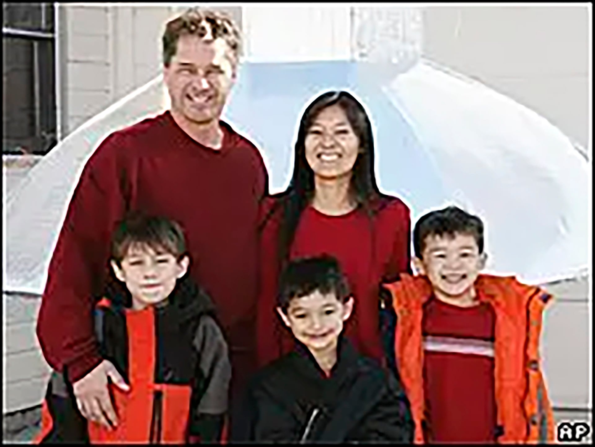 Los Heene con sus tres hijos. El menor, Falcon, fue quien teóricamente se había metido en el globo