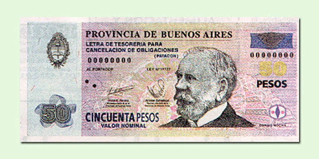 Los Patacones fueron usados por la provincia de Buenos Aires para cubrir pagos a empleados públicos y otras obligaciones tras la crisis de 2001