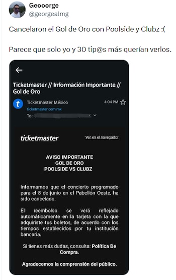 Entre las posibles causas de la cancelación del Festival Gol de Oro, usuarios de redes sociales han apuntado la baja venta de boletos. (X/ @georgealmg)