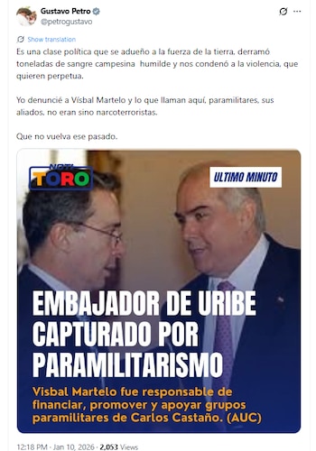 Gustavo Petro reaccionó a la