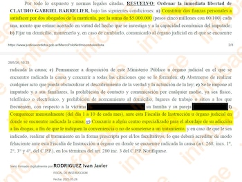 CLAUDIO BARRELIER ANTECEDENTES - AGOSTINA VEGA