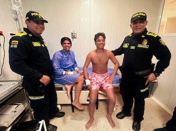 La moto acuática que Luciana Dangond Farah y Gerónimo Ibarra Cavalli habían alquilado se quedó sin combustible y comenzó a alejarse de la costa de Cartagena- crédito Policía Nacional