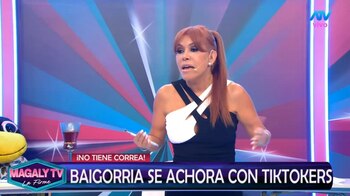Alejandra Baigorria amenaza con demandas y los comediantes le responden: “Tómalo con humor”. Captura: Magaly TV La Firme.