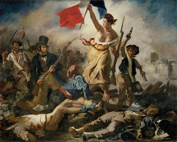 "La Libertad guiando al pueblo". Eugène Delacroix (1830)