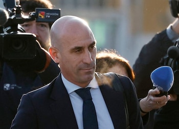 Luis Rubiales llegando a la