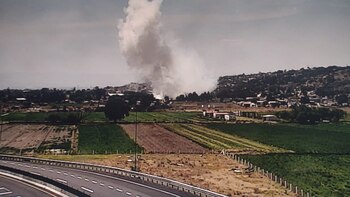 Bei der Explosion der pyrotechnischen