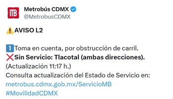 Avance en tiempo real de las diversas líneas de la red de transporte público capitalino.