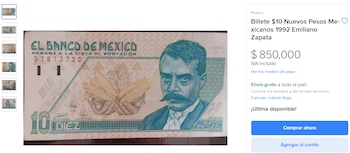 Moneda 10 pesos. (Mercado Libre)