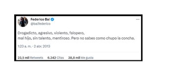 El tuit de Fede Bal,