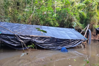 La Inteligencia Naval vinculó las infraestructuras de minería ilegal con la facción Calarcá del Grupo Armado Organizado Residual - crédito prensa Armada de Colombia