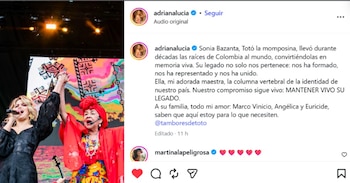 Adriana Lucía recordó el último concierto junto a Totó La Momposina en el Festival Cordillera 2022 y resaltó la importancia de mantener vivo su legado - crédito @adrianalucia/ Instagram