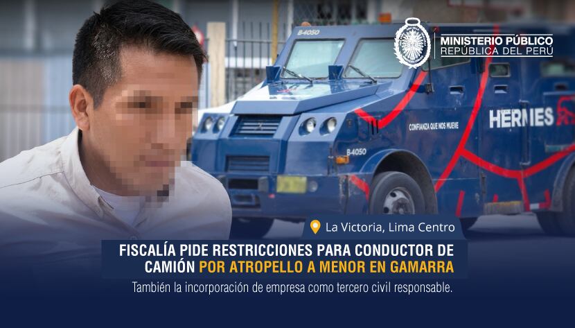 La fiscalía exige comparecencia restringida y caución económica para el conductor involucrado en el accidente mortal en Gamarra. Foto: Ministerio Público