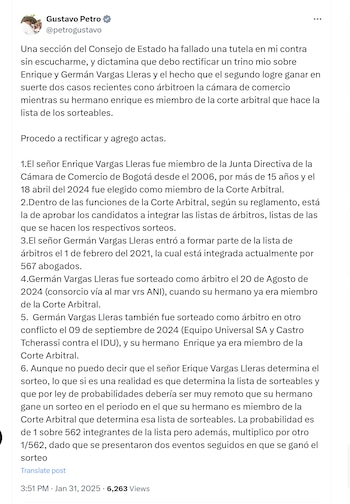 El presidente Gustavo Petro hizo