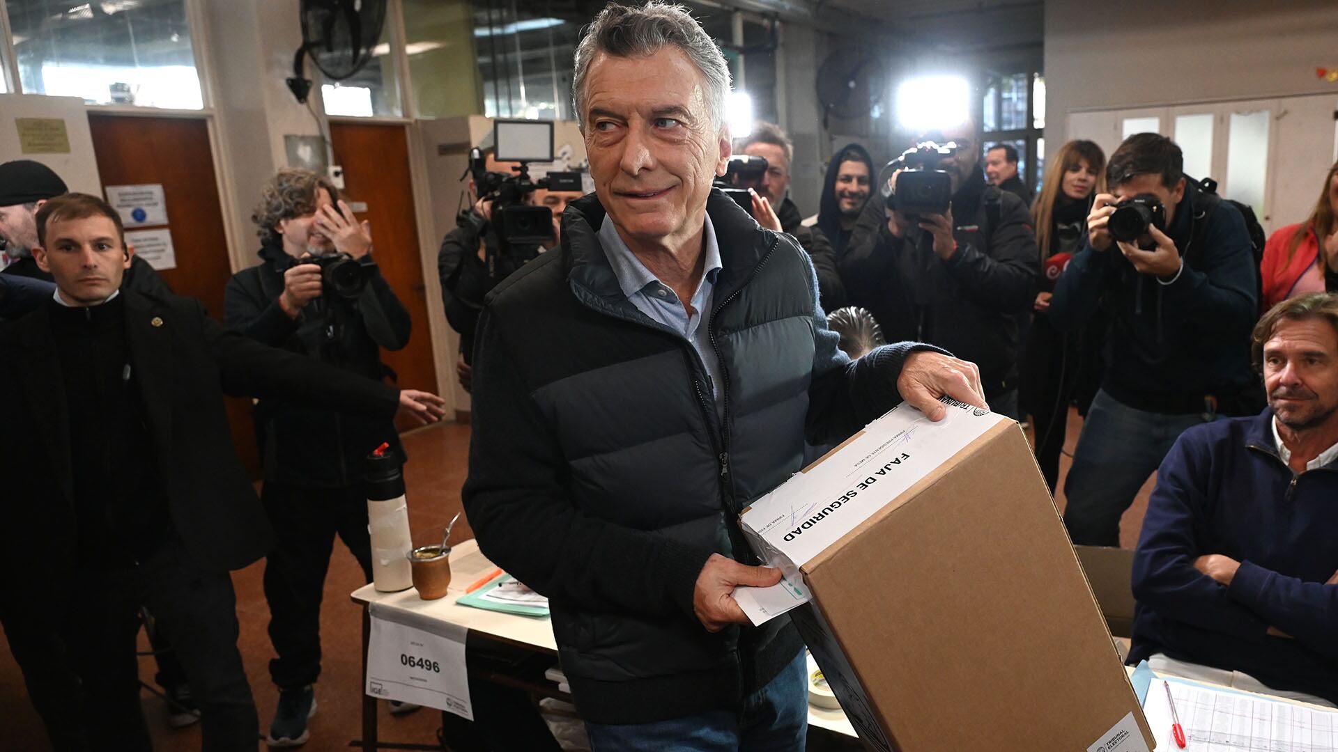 Mauricio Macri, este domingo. Su principal candidata no pudo votar porque está empadronada en la provincia de Buenos Aires