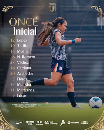 Once confirmado de Alianza Lima.