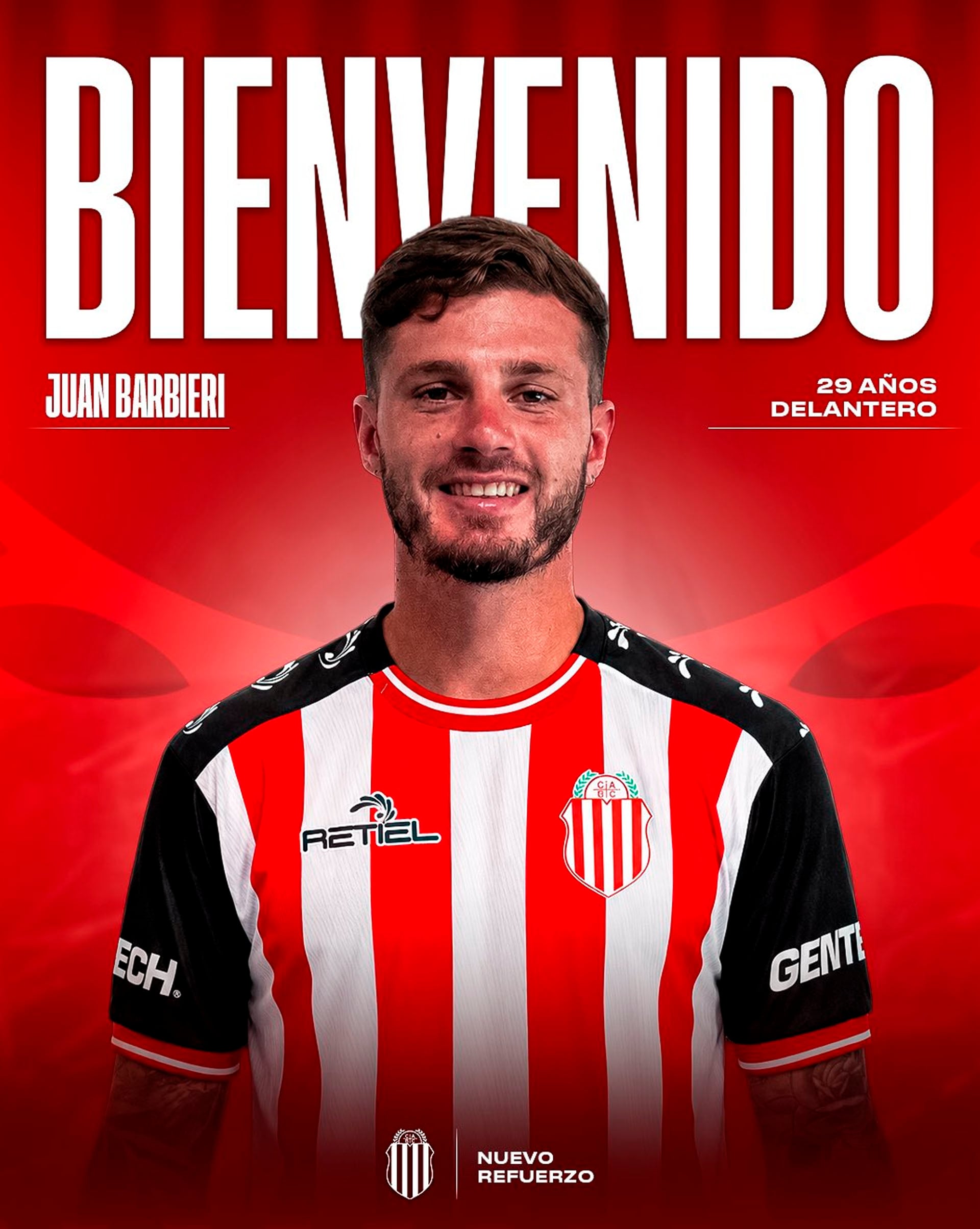 Juan Ignacio Barbieri llegó desde Deportivo Armenio en condición de préstamo