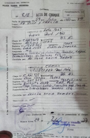 El acta de choque que