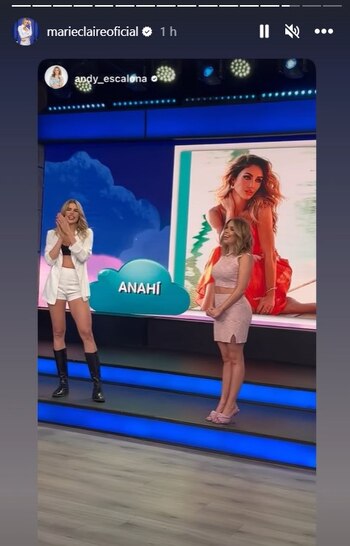 La conductora presumió su aparición