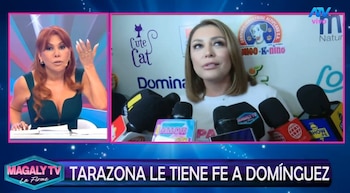 Karla Tarazona rompe su silencio sobre la hija de Christian Domínguez: “No le tengo miedo a nadie”. Captura: Magaly TV La Firme.