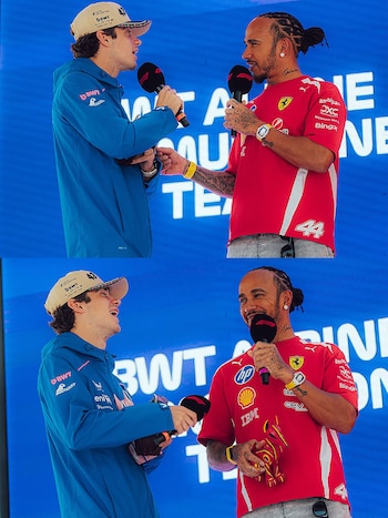 Franco Colapinto le enseñó a Lewis Hamilton a preparar el mate