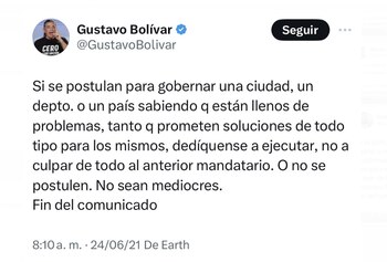 En el pasado, Gustavo Bolívar