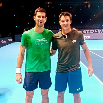 Darderi con Djokovic en el
