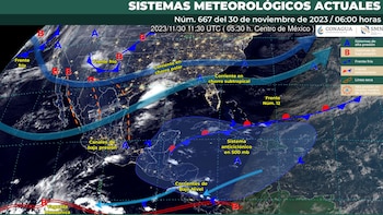 SMN da a conocer los sistemas meteorológicos que afectarán el clima en México este jueves 30 de noviembre